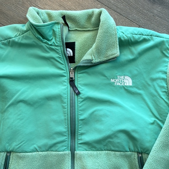 Junior women’s Denali The North Face Fleece Zip Up Jacket size XL rare Green - Picture 3 of 8